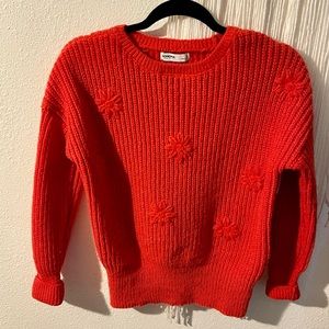 Red Sonoma knit sweater NWOT. Perfect condition with cute floral design.